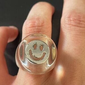 Smiley Face Clear Ring